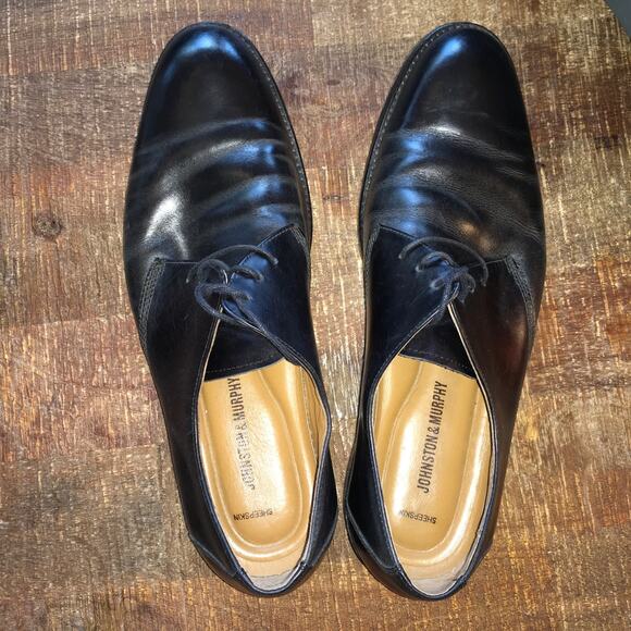 Johnston & Murphy Hartley Plain Black Dress Shoe Oxford Mens 10.5 M Leather main image 9